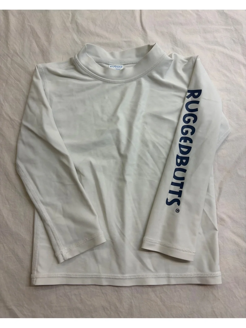 RuggedButts Boys 3T White Long Sleeve Rash Guard Swim Shirt UPF